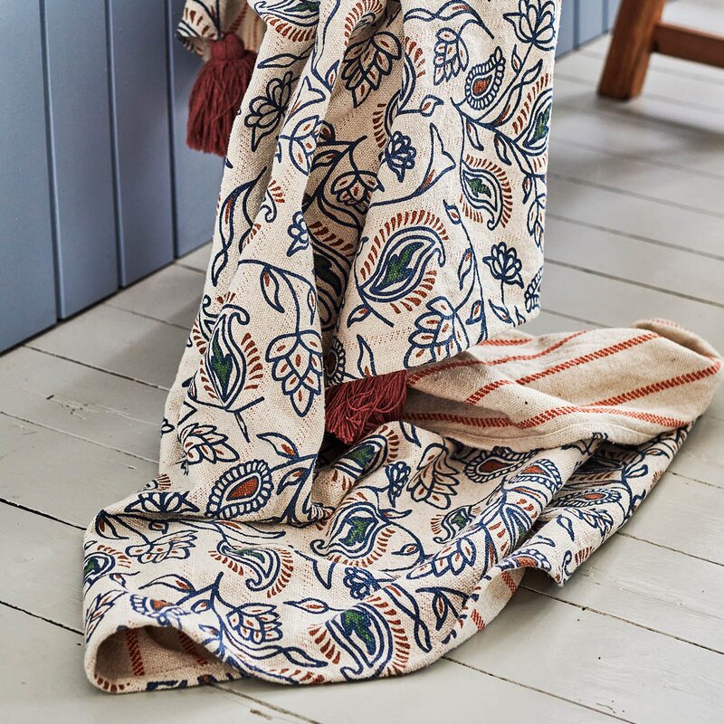 Creative Collection Paisley pledd 160x130 cm flerfarget