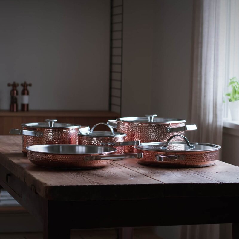 Vargen & Thor Mjölner XL grytesett 6 deler kobber