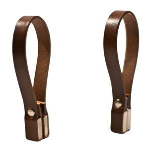 Nordan Home Magnetisk håndkleholder i skinn 8x1 cm 2 stk mørk brun