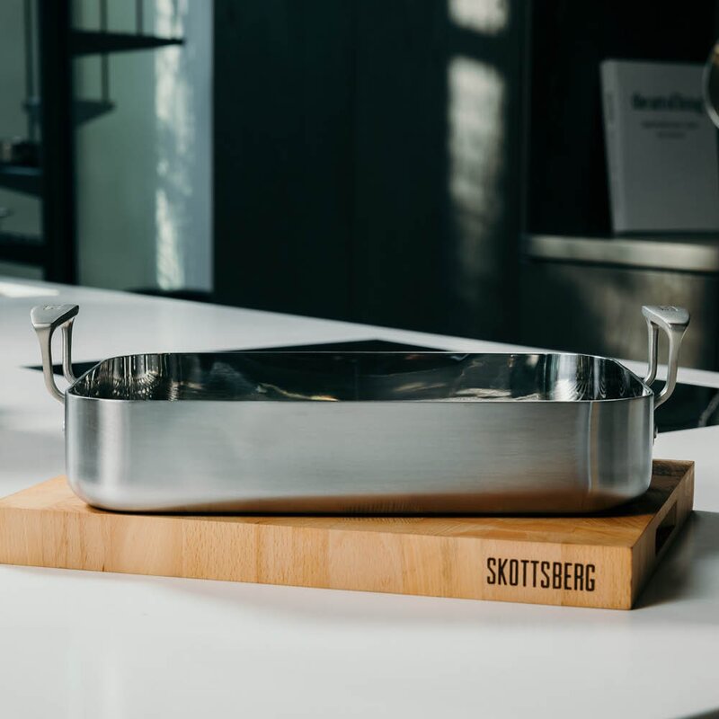 Skottsberg Ildfast form med rist 25x35 cm rustfritt stål