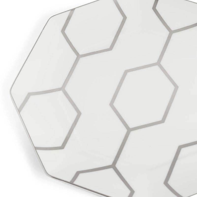 Wedgwood Gio Platinum tallerken åttekantet 23 cm