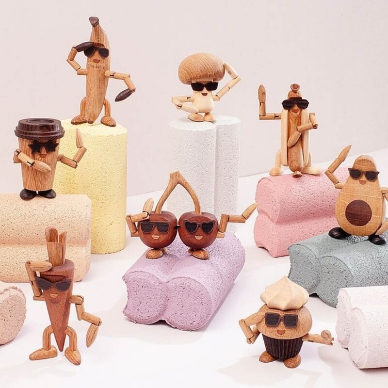 Spring Copenhagen Woodies Cha-Cha Cherries trefigur 9 cm mahogni