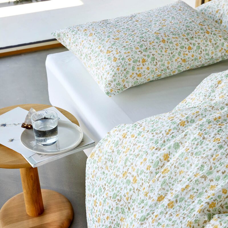 Høie Clara krepp sengesett 140x200 cm vårgrønn