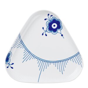Royal Copenhagen Blå Mega Riflet trekantet fat 23 cm