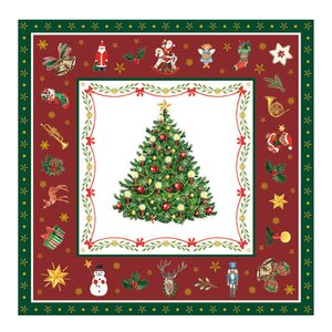 Ambiente Serviett 33x33 cm 20 stk Christmas Evergreen Red