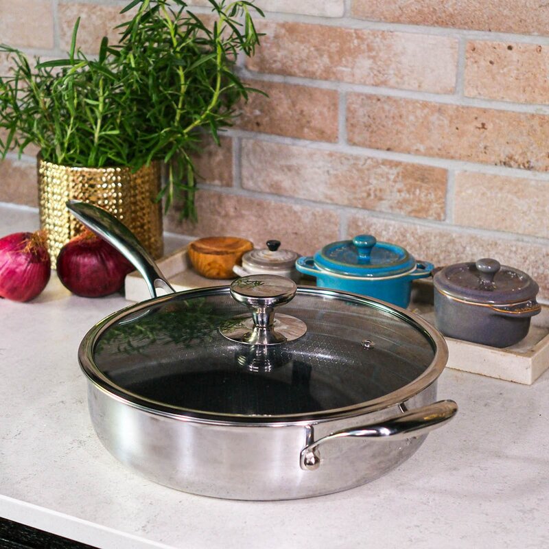 Gladkokken Hybrid sautépanne med lokk 28