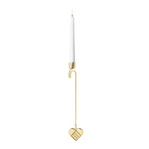 Georg Jensen Jul 2025 lysestake hjerte 18 cm gull