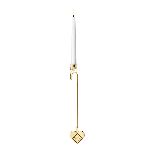 Georg Jensen Jul 2025 lysestake hjerte 18 cm gull