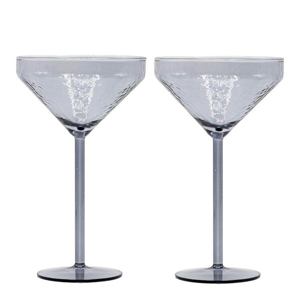 Brût Claude cocktailglass 13x21 cm 2 stk grå