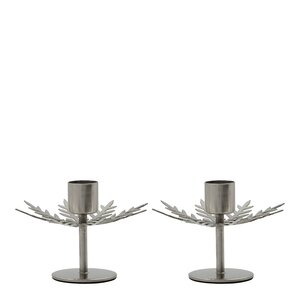 House Doctor Snowflake lysestake i jern 2 stk sølv