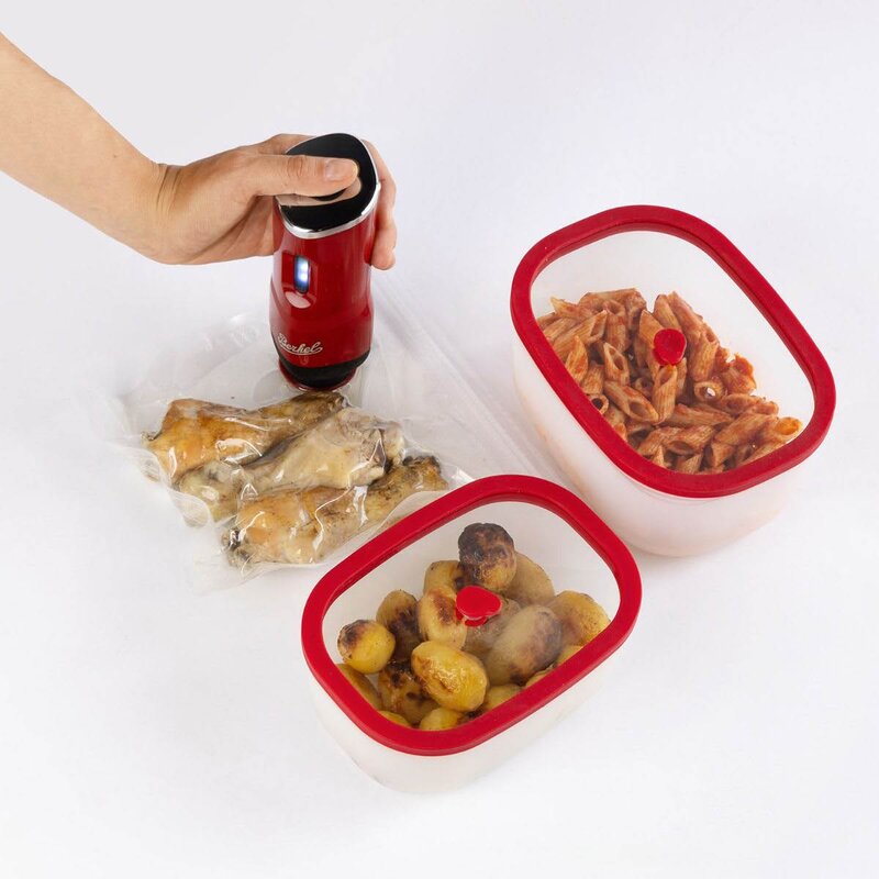 Berkel Icon mini vakuumpumpe 17 cm med tilbehør rød