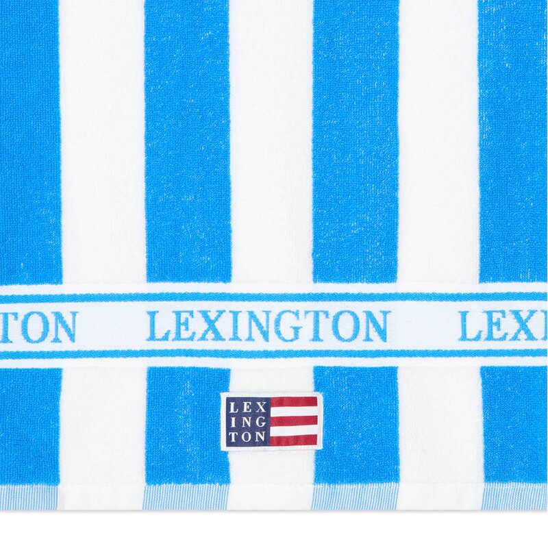 Lexington Strandhåndkle 180x100 cm frotté blå/hvit