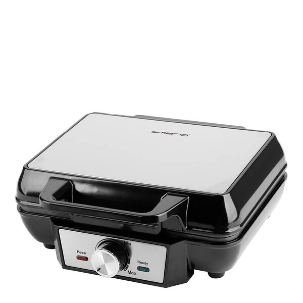 EMERIO Belgisk vaffeljern dobbel 1000W rustfritt stål