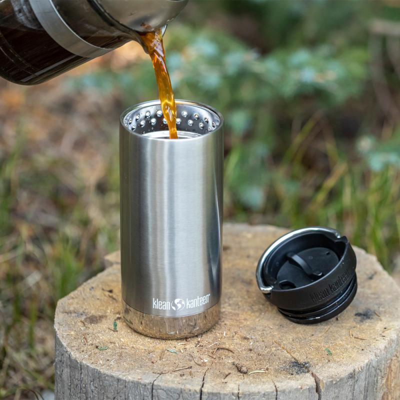 Klean Kanteen TKWide termokopp 47 cl med kafélokk børstet stål