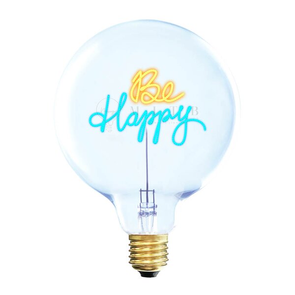 Elements Lighting MITB lyspære LED 17 cm Be Happy ravfarget/blå