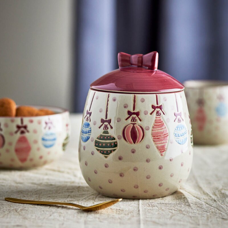 Bloomingville Ornamentia krukke med lokk 15 cm multi