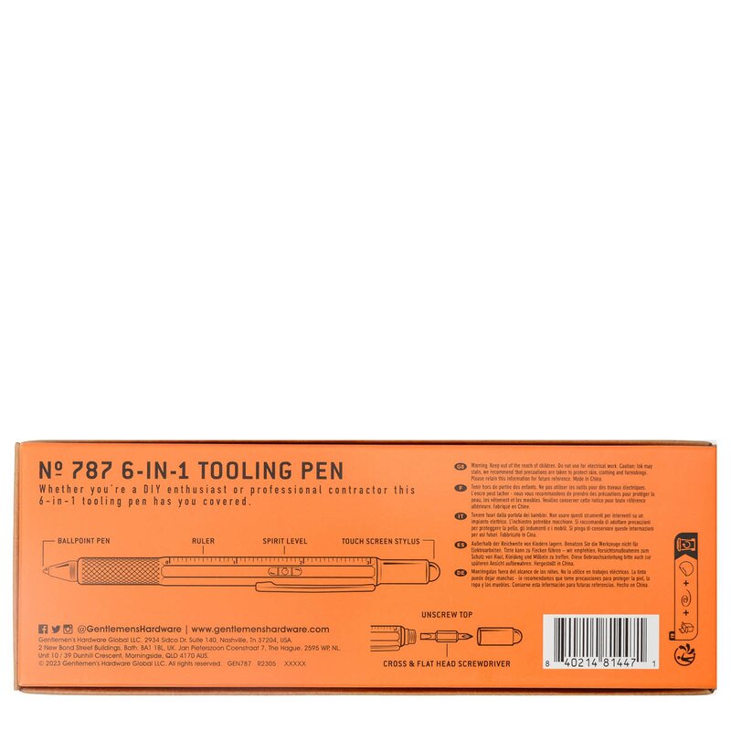 Gentlemen-s Hardware Tooling Pen mutliverktøy 6-i-1 penn