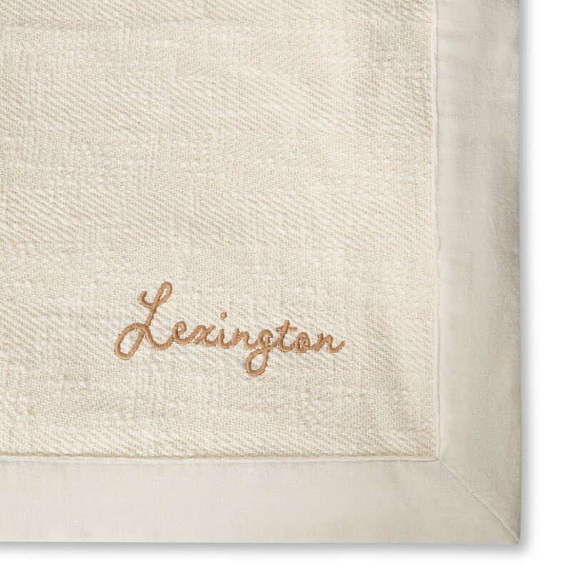 Lexington Sildemønstret sengeteppe bomull 160x240 cm lys beige
