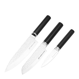 Vargen & Thor Glima knivsett i stål 3 deler svart