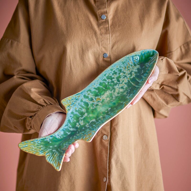 Creative Collection Hadden serveringsfat 42x3,5x13 cm grønn