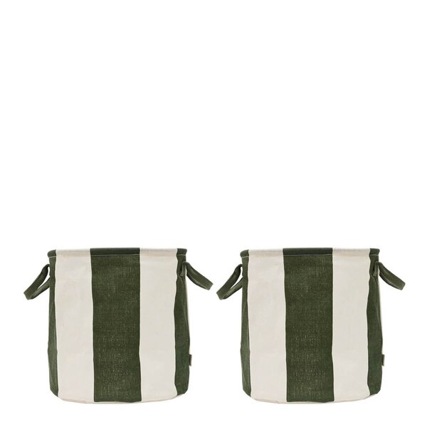 OYOY Kara oppbevaringskurv 32x32x32 cm 2 stk Dark Green