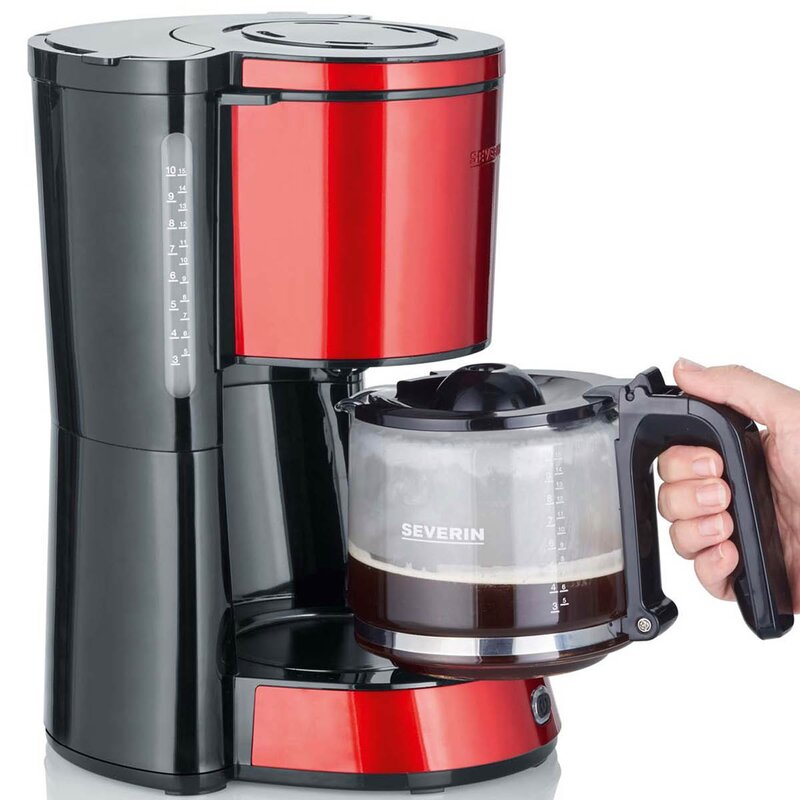 Severin Kaffetrakter KA4817 10 kopper 1000W chilirød