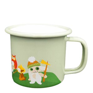 Blafre Lille kanin på tur emaljekopp 25 cl grønn
