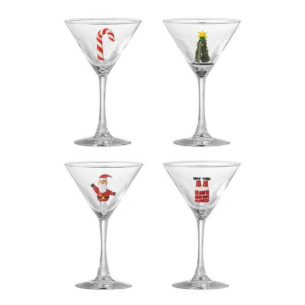 Bloomingville Misa cocktailglass 17 cl 4 stk klar julemotiv