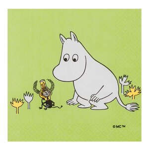 MoominArabia Mummi serviett 33x33 cm 20 stk Mummitrollet grønn