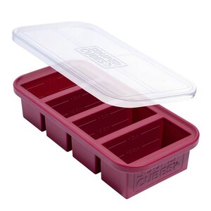 Souper Cubes Matoppbevaring m/lokk silikon 1-cup 4x250 ml cranberry