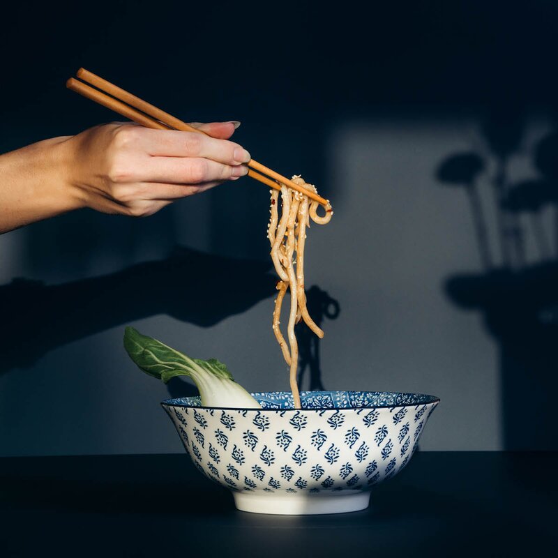 Stiernholm Sakura skål 21 cm 1,2L blå/hvit