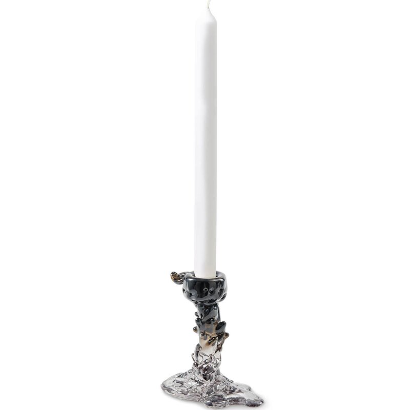Pols Potten Drip lysestake i glass S 14 cm svart