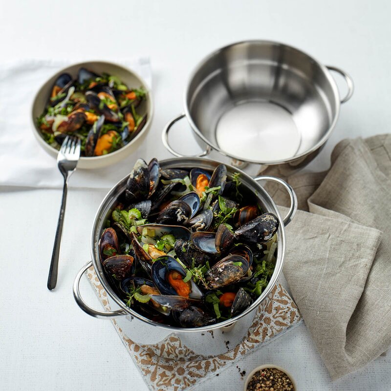 Demeyere Specialties 3 blåskjellgryte/panne 20 cm 3L rustfritt stål