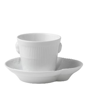 Royal Copenhagen White Elements espressokopp med fat 10 cl