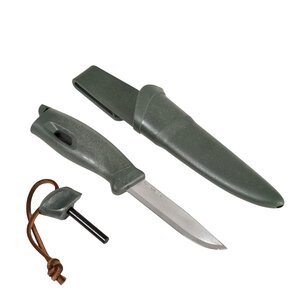 Light My Fire Swedish FireKnife 2in1 kniv med tennstål 22 cm sagegreen