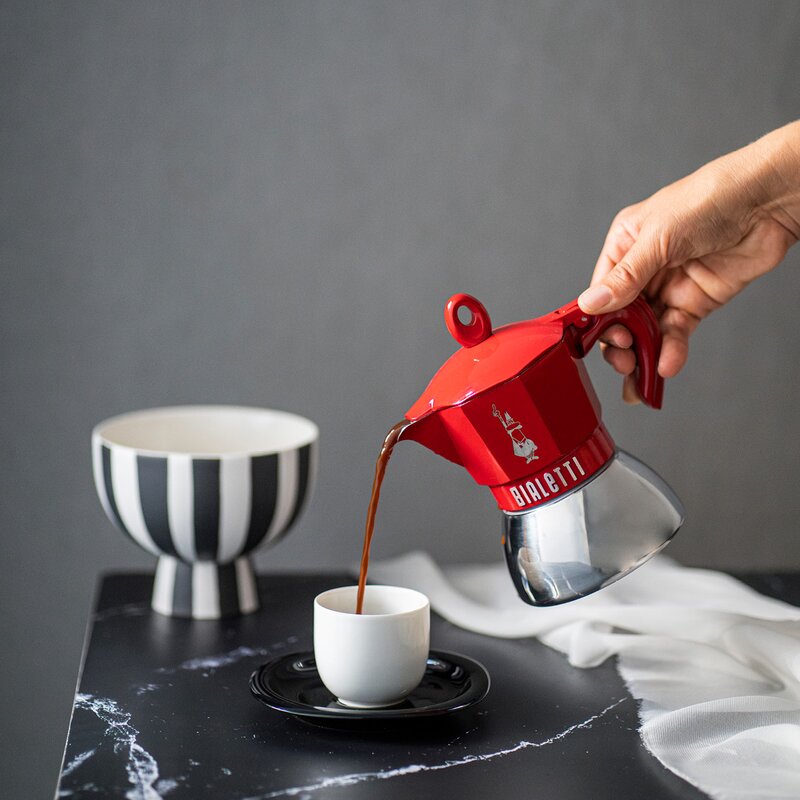 Bialetti Exclusive espressokanne 4 kopper 15 cl induksjon rød