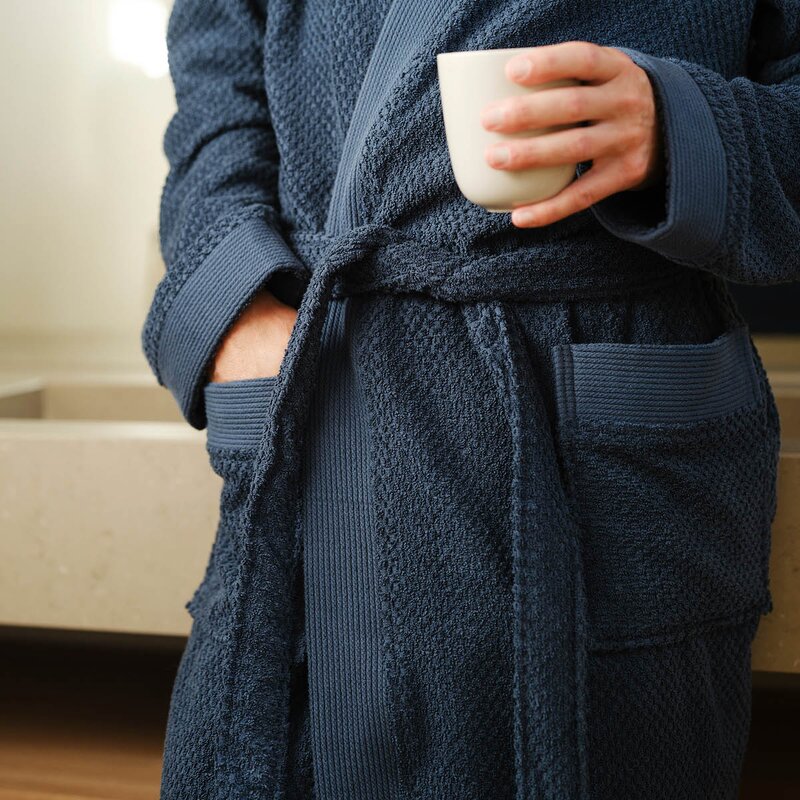 Høie Luno morgenkåpe herre S/M mørk blå