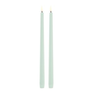Uyuni Lighting Taper Candles slim LED-kronelys 2,3x32 cm 2 stk dusty green