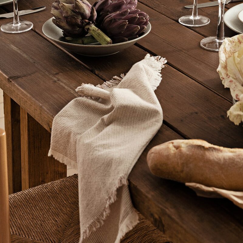 Broste Copenhagen Elouise serviett 45x45 cm fungi/offwhite