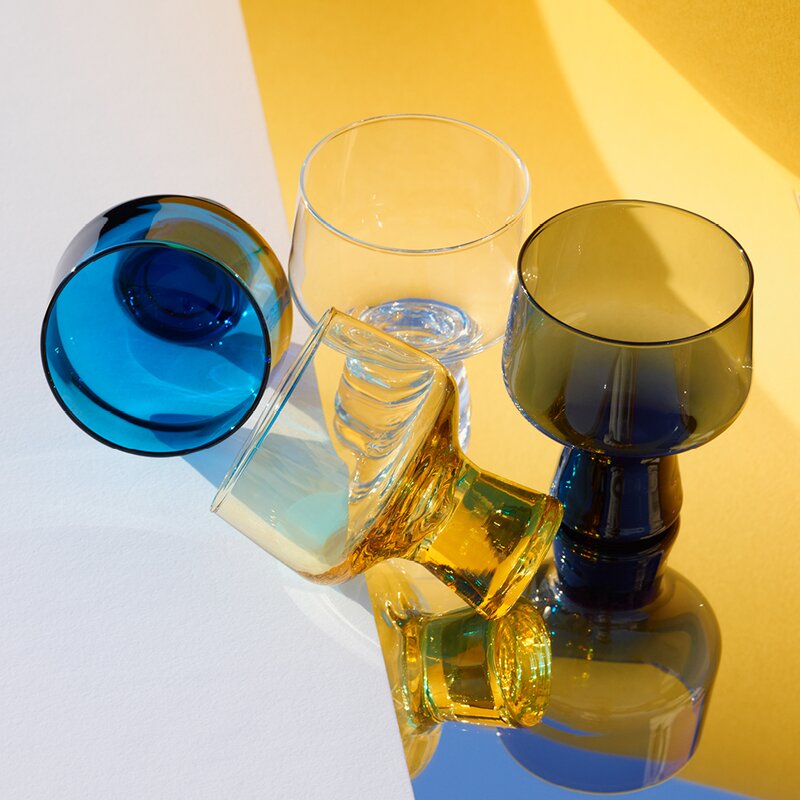 iittala Solare glass på fot 29 cl 2 stk ildgul