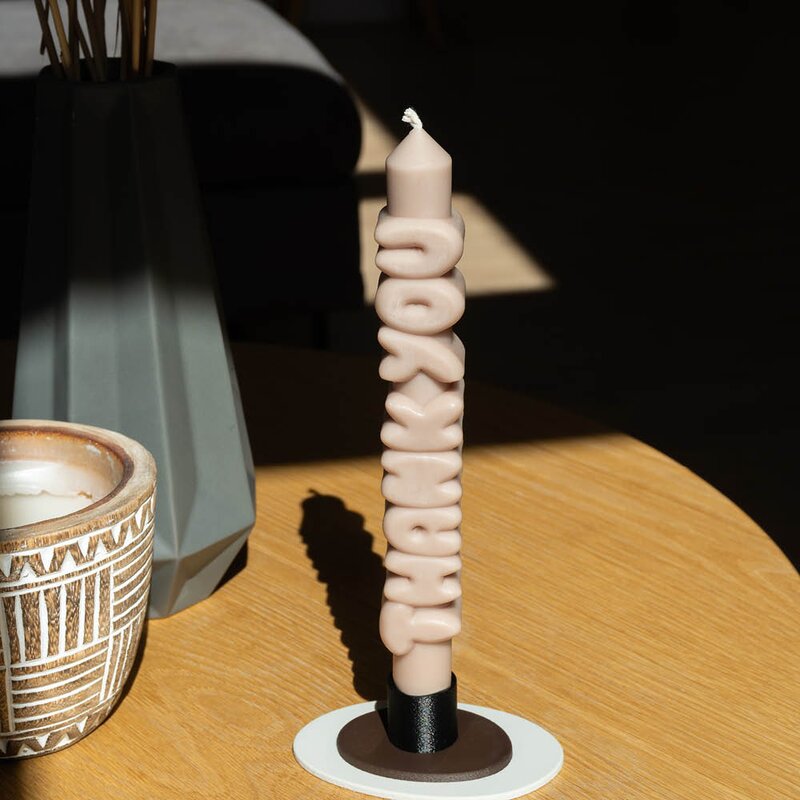 CandleHand 3D kronelys 23 cm THANK YOU krem