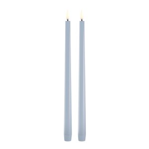 Uyuni Lighting Taper Candles slim LED-kronelys 2,3x32 cm 2 stk lys blå