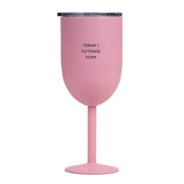 Pictureit Termo vinglass TERAPI I FLYTENDE FORM 40 cl lys rosa