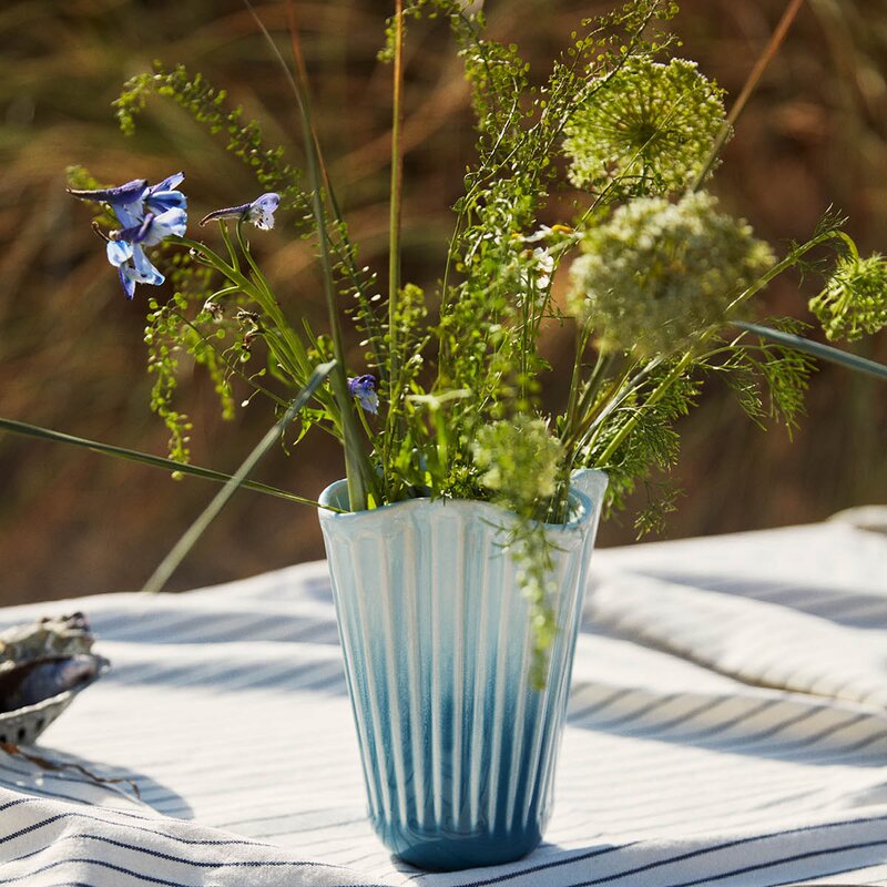 Kähler Hammershøi unfold vase 20,5 cm blå