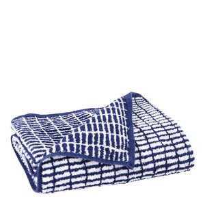 Juna Nuance håndkle 50x100 cm mørk blå/hvit