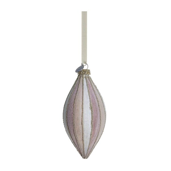 Lene Bjerre Nomillia ornament avlang 13 cm benhvit