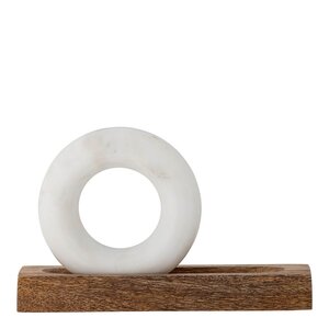 Bloomingville Morter og støter Manuella 2 stk 28x17x7 cm mangotre/marmor