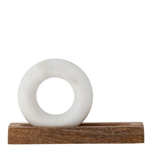 Bloomingville Morter og støter Manuella 2 stk 28x17x7 cm mangotre/marmor