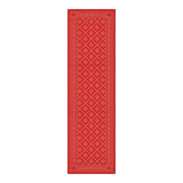 Ekelund Åttebladrose løper 35x110 cm rød