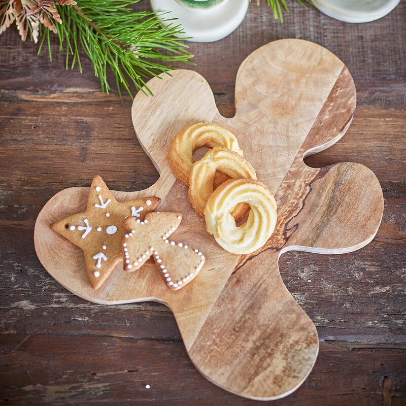 Bloomingville Ginnie serveringsbrett i mangotre 30x1,5x25 cm pepperkakemann